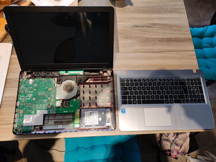 Démontage clavier ordinateur portable